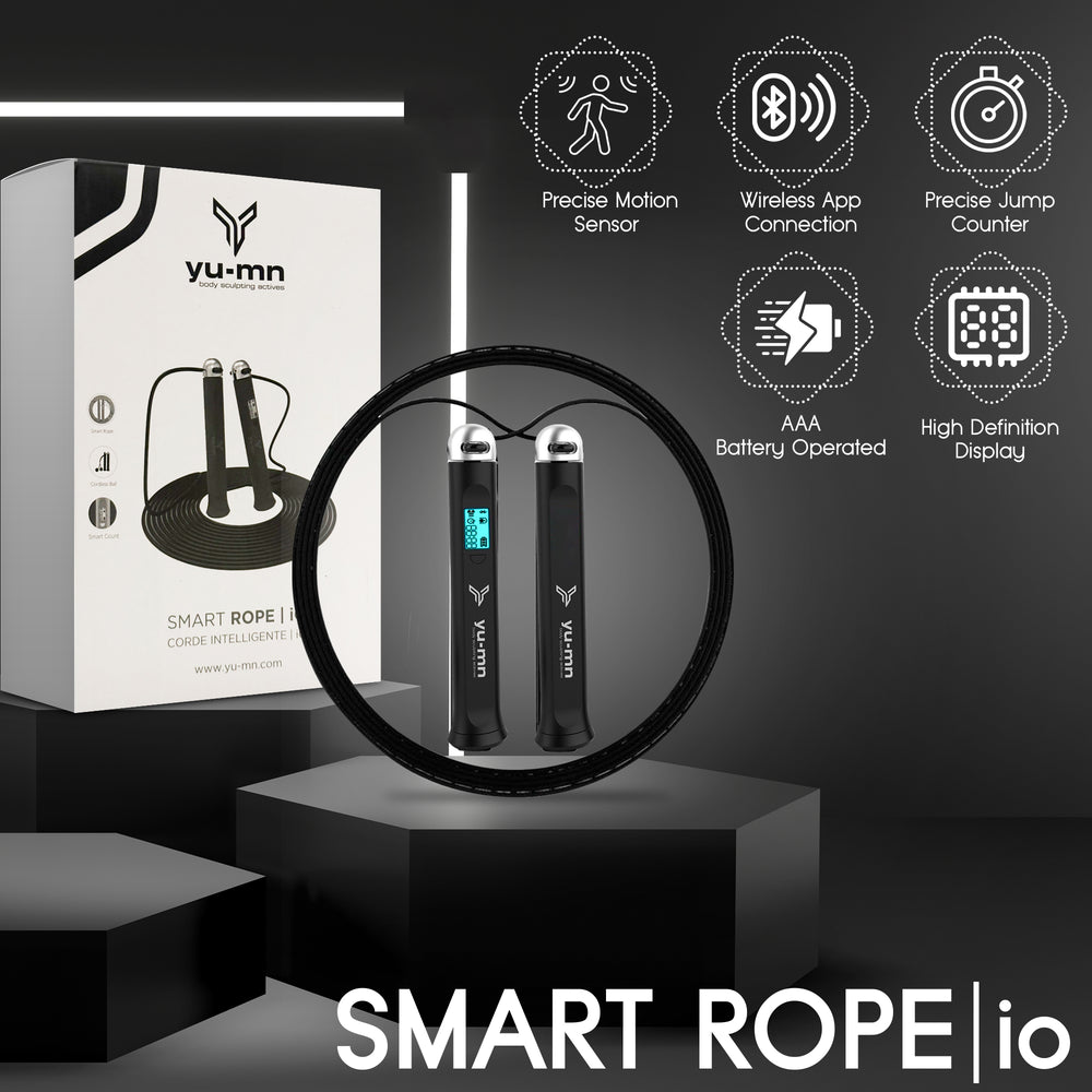 HD LCD display on YU-MN SMART Jump Rope showing calories burned

Indoor and outdoor interchangeable ropes included with YU-MN SMART ROPE iO